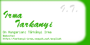 irma tarkanyi business card