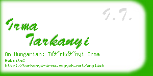 irma tarkanyi business card